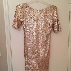 Gold sequined dress